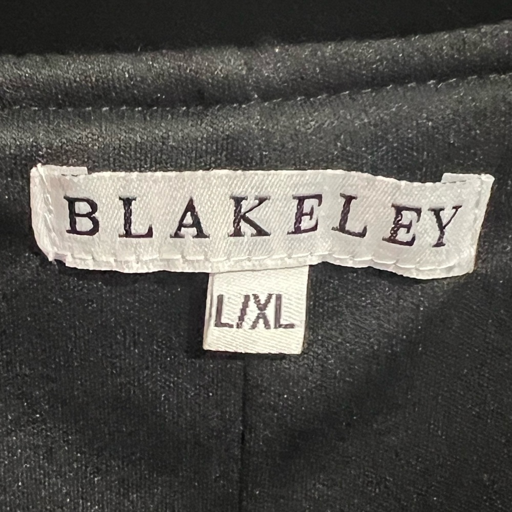 Blakeley Black Velvety Lightweight Lined Blazer Size Ladies Size L/XL - Picture 2 of 4
